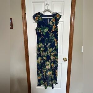 EUC Floral Print Navy Dress *Xl* As you Wish